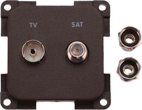 Inprojal System 10.000 Kombinations Steckdose TV mit SAT braun - 12 / 24 V Einbausteckdosen