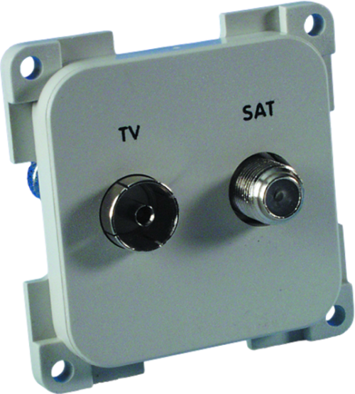 Inprojal System 10.000 Kombinations Steckdose TV mit SAT hellgrau - 12 / 24 V Einbausteckdosen