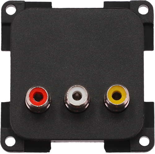 Inprojal System 10.000 Media-Einsatz 3x Cinch Buchse schwarz - Sat-Zubehör