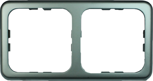 Inprojal System 10.000 Zweifachrahmen STANDARD mattglänzend glatt Altsilber - Schalter, Taster & Rahmen