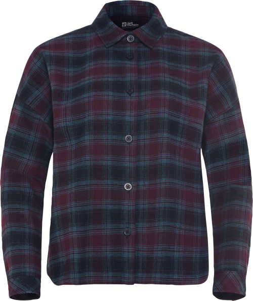 Jack Wolfskin Baja Flannel Shirt Damen Flanellhemd  dunkelblau XL - Damenshirts, -blusen & -pullover
