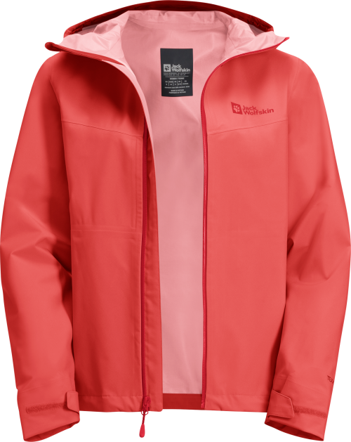 Jack Wolfskin Highest Peak 3 Layer Hardshell Regenjacke rot XL - Damenjacken
