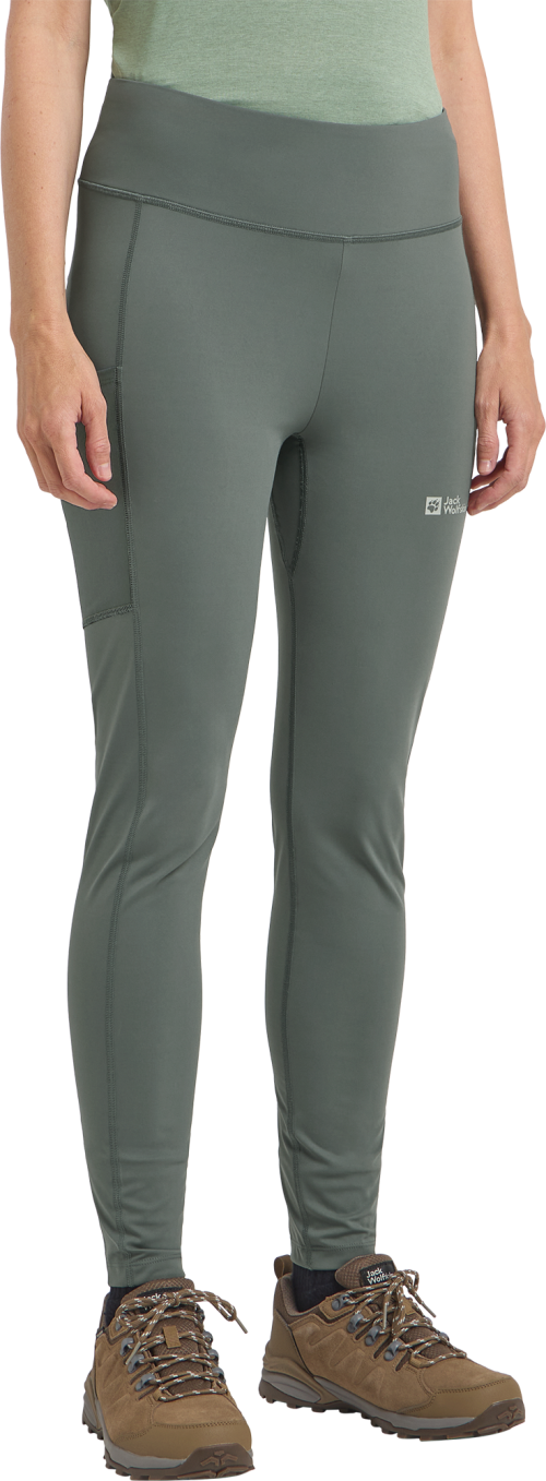 Jack Wolfskin Klintal Tights Damen Hose dunkelgrün L - Damenhosen, -röcke & -kleider