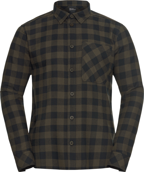 Jack Wolfskin Lite Flannel Herren Flanellhemd grün XL - Herrenshirts, -hemden & -pullover