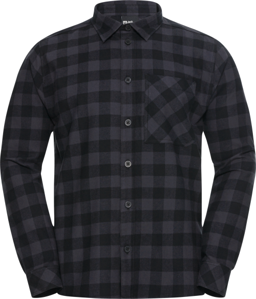 Jack Wolfskin Lite Flannel Herren Flanellhemd schwarz XL - Herrenshirts, -hemden & -pullover