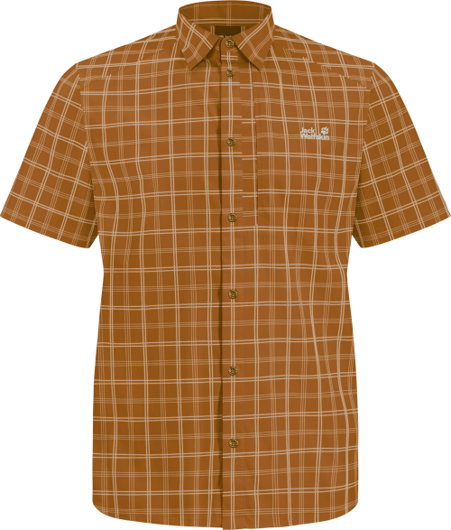 Jack Wolfskin Norbo Herren Hemd hellbraun L - Herrenshirts, -hemden & -pullover