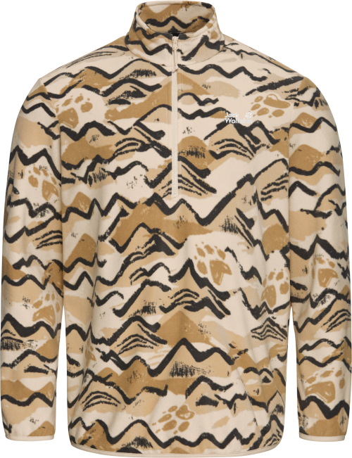 Jack Wolfskin Paw Era 100 Print Herren Fleecepullover  hellbraun XXL - Herrenshirts, -hemden & -pullover