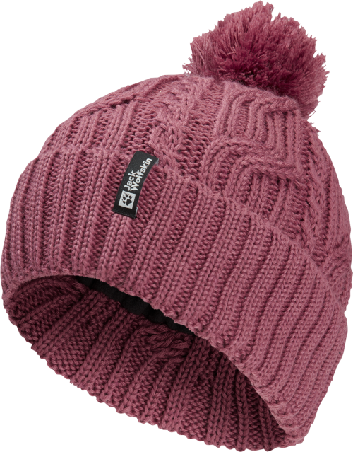 Jack Wolfskin Pompom Beanie Mütze dunkelrot - Hüte & Mützen