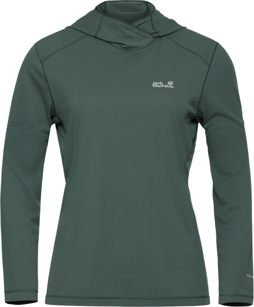 Jack Wolfskin Prelight Suncool Damen Sweatshirt olive S - Damenshirts, -blusen & -pullover