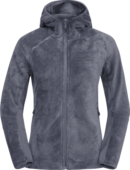 Jack Wolfskin Rotwand Hooded Damen Fleecejacke  dunkelgrau M - Damenjacken