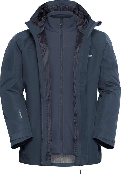 Jack Wolfskin Taubenberg 3 in 1 Herren Jacke dunkelgrau XXL - Herrenjacken