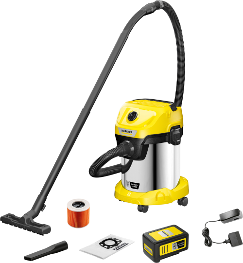 Kärcher Akku-Nass-/Trockensauger WD 3-18 S Battery Set mit Blasfunktion / Akku / Ladegerät - Saugen & Reinigen