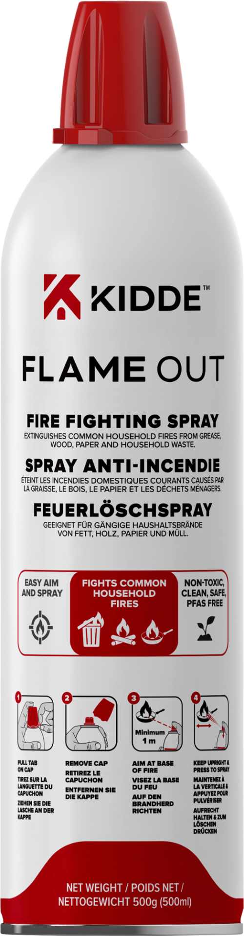 Kidde KFS 500 Flame Out Feuerlöschspray 500 g - Feuerlöscher