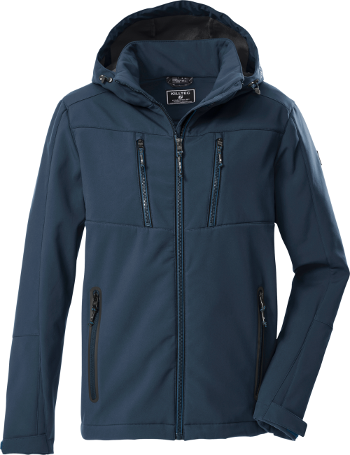 Killtec KOW 79 Herren Softshell Jacke mit abzippbarer Kapuze dunkelblau 4XL - Herrenjacken