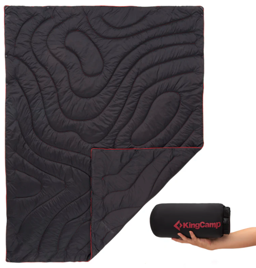 KingCamp Contour Decke mit Druckknöpfen 175 x 135 cm Black - Decken