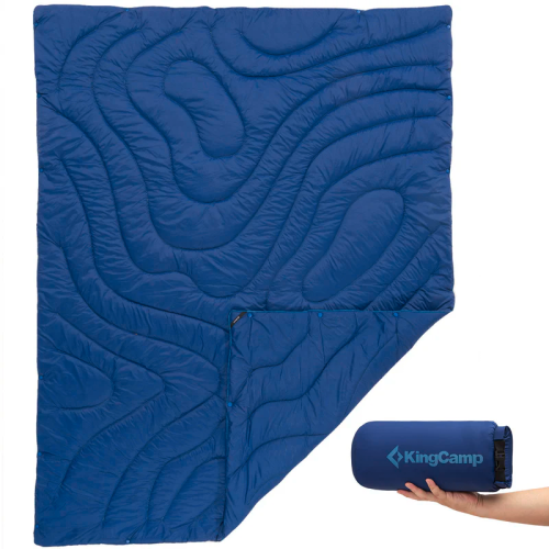 KingCamp Contour Decke mit Druckknöpfen 175 x 135 cm Dark Blue - Decken