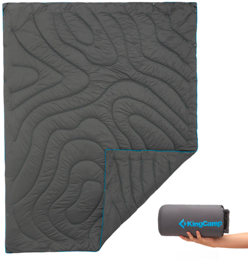KingCamp Contour Decke mit Druckknöpfen 175 x 135 cm Slate Grey - Decken
