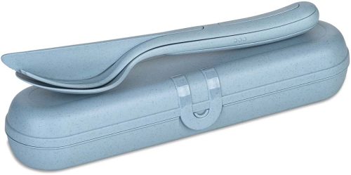 Koziol Besteck Etui + Besteckset KLIKK READY 2er-Set Nature Flower Blue               - Campingbesteck