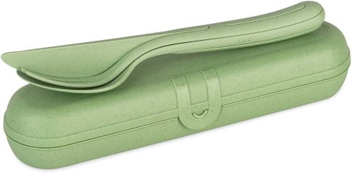 Koziol Besteck Etui + Besteckset KLIKK READY 2er-Set Nature Leaf Green               - Campingbesteck