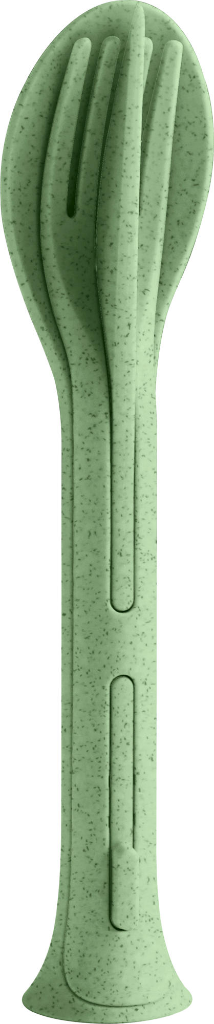 Koziol Besteck-Set 3-teilig KLIKK POCKET nature leaf green - Campingbesteck