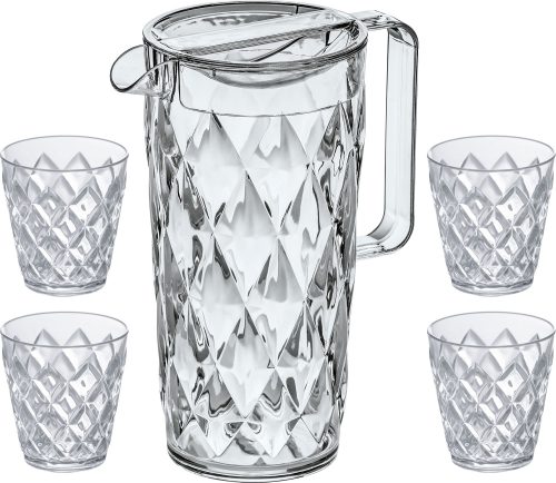 Koziol Crystal Kanne 1,6 Liter inkl. Trinkbecher - Gläser
