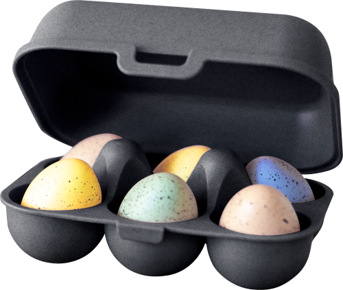 Koziol Eggs to go mini Eierbox für 6 Eier ash grey - Lebensmittelbehälter / Vorratsdosen