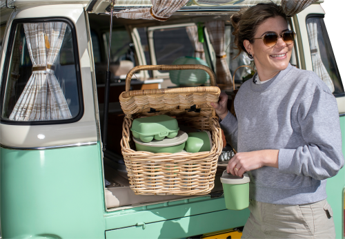 Koziol Eggs to go mini Eierbox für 6 Eier leaf green - Lebensmittelbehälter / Vorratsdosen