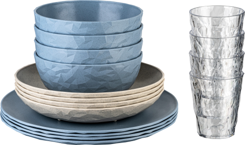 Koziol Göteborg Geschirr-Set 16-tlg. nature desert sand für 4 Personen - Kunststoff und Melamin Geschirr-Sets