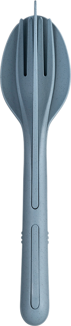 Koziol KLIKK Besteck-Set 3-tlg. nature flower blue - Campingbesteck