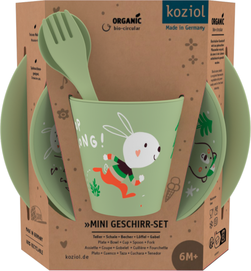 Koziol Kindergeschirr Set 5-teilig HOP ON AT HOME pistachio - Campingbesteck