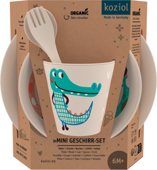 Koziol Kindergeschirr Set 5-teilig VERY VERY AT HOME almond - Campingbesteck