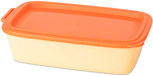 Koziol Schale NORA BOX 1,4 Liter mit Deckel sweet yellow / strong coral - Schüsseln & Schalen