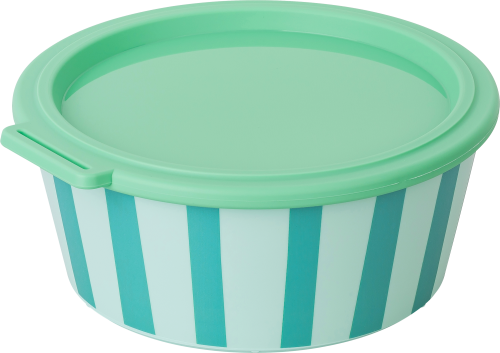 Koziol Schale mit Deckel Nora Box 1,3 Liter Stripes sweet green/mid green - Schüsseln & Schalen