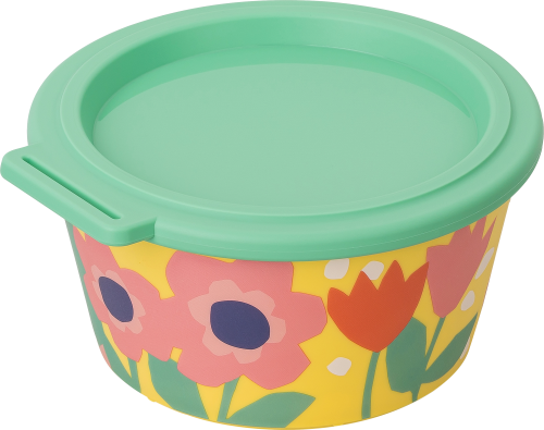 Koziol Schale mit Deckel Nora Box 700 ml Blooms strong yellow/mid green - Schüsseln & Schalen