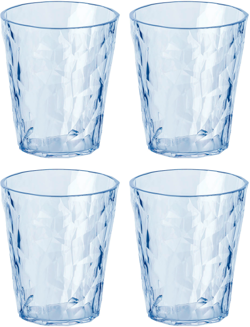Koziol Superglas CLUB No. 1 4er Set 250 ml transparent aquamarine - Gläser