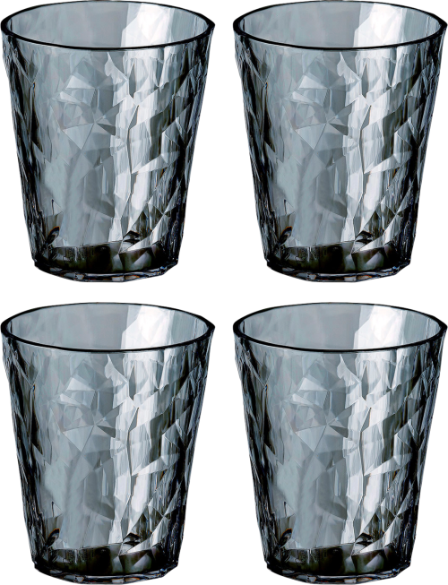 Koziol Superglas CLUB No. 1 4er Set 250 ml transparent grey - Gläser