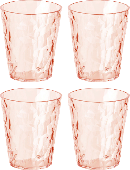 Koziol Superglas CLUB No. 1 4er Set 250 ml transparent rosa quartz  - Gläser