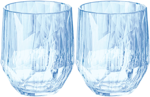 Koziol Superglas CLUB No. 24 2er Set 300 ml transparent auqamarine  - Gläser