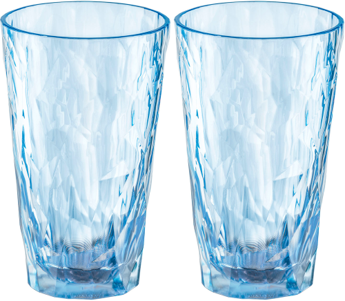 Koziol Superglas CLUB No. 6 2er Set 300 ml transparent aquamarine - Gläser