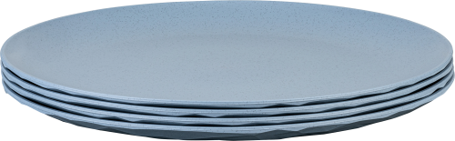 Koziol Tellerset Club Plate 4 teilig flach 260 mm Nature flower blue - Teller