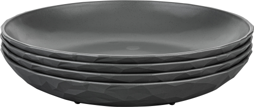 Koziol Tellerset Club Plate 4 teilig tief 220 mm Nature ash grey - Teller