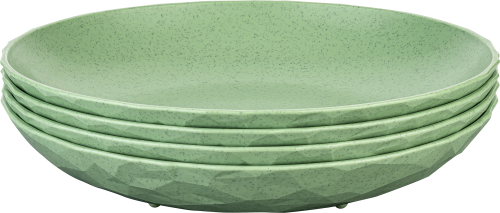 Koziol Tellerset Club Plate 4 teilig tief 220 mm Nature leaf green - Teller