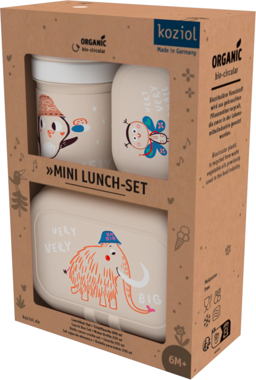 Koziol Trinkflasche und Lunchboxset 3-teilig VERY VERY TO GO almond - Lebensmittelbehälter / Vorratsdosen