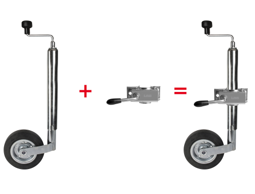 LAS Stützrad mit Halter 48 mm Vollgummirad - Ersatzteile Fahrzeug