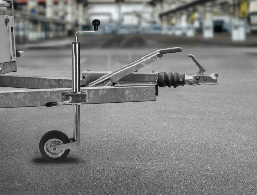 LAS Stützrad mit Kurbel 48 mm Vollgummirad - Ersatzteile Fahrzeug