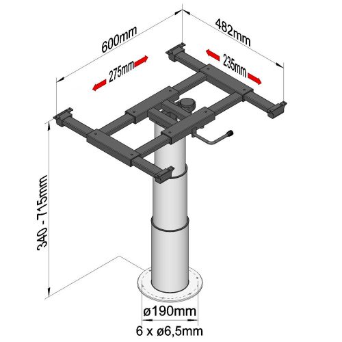 Liftsaeule mit x/y Verschiebung - Tischgestelle & Tischbeine von Ilse