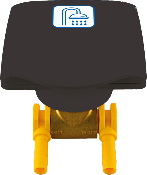 Lilie Außenanschluss Warm- und Kaltwasser mit Temperaturregelung schwarz ø 12 mm - Wasseranschlüsse, -steckdosen & Einfüllstutzen