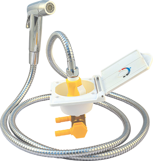 Lilie Außenanschluss Warm- und Kaltwasser mit Temperaturregelung weiß ø 10 mm - Wasseranschlüsse, -steckdosen & Einfüllstutzen