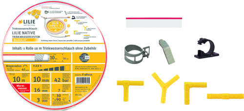 Lilie Trinkwasserschlauch Set 10 x 16 mm - Schlauchsysteme