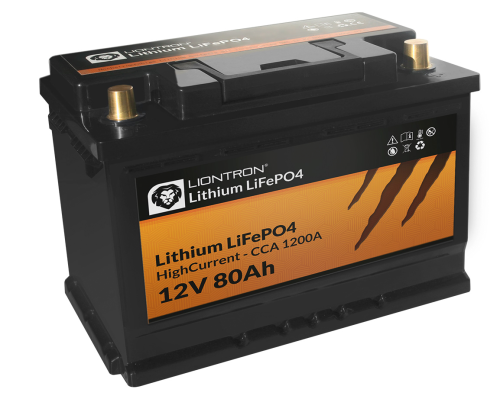 Liontron Lithium-Akku HighCurrent Hochstromfähig 12,8 V / 80 Ah / CCA 1200 A - Fahrzeug-Batterien